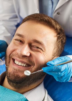 A man at the dentist
