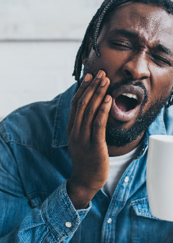 A man with a toothache