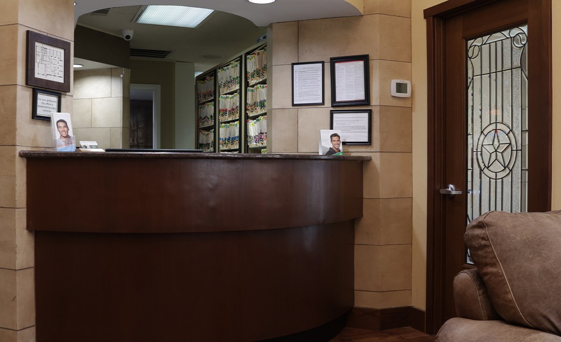 Dental office reception desk