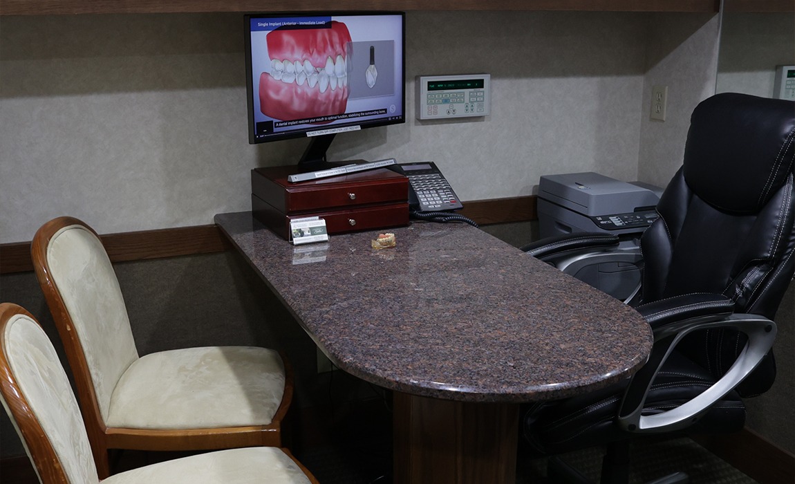 Dental office consultation room