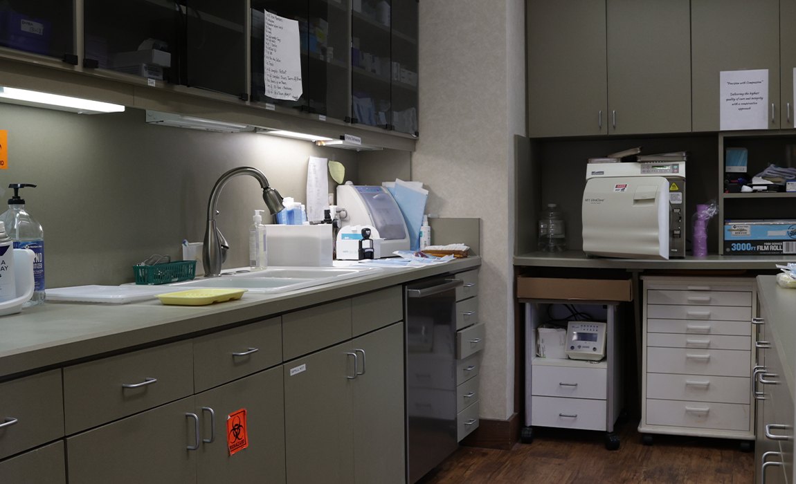 Dental lab and storage area